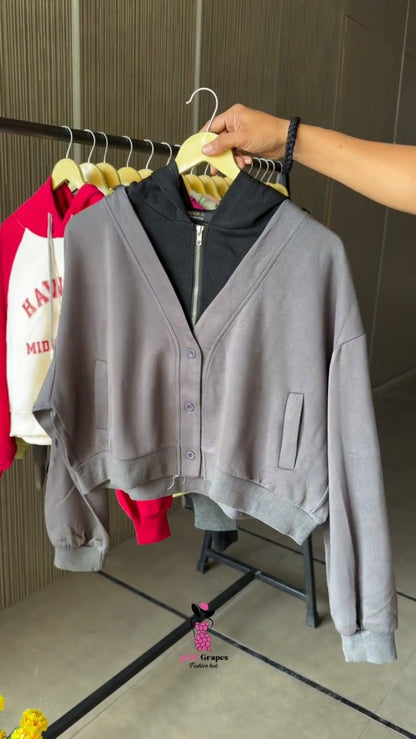Versatile Street-Style Graphic Crop Hoodies and Sweatshirts – Available in Black, Pink, Grey, Lime Green & Blue