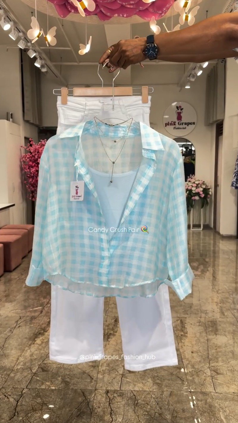 Candy Crush Gingham Co-ord Set – Available in Lime, Pink, Sky Blue, and Lemon Yellow