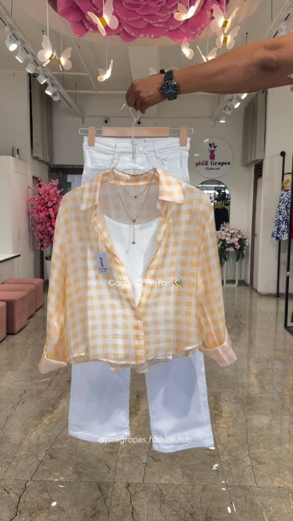 Candy Crush Gingham Co-ord Set – Available in Lime, Pink, Sky Blue, and Lemon Yellow