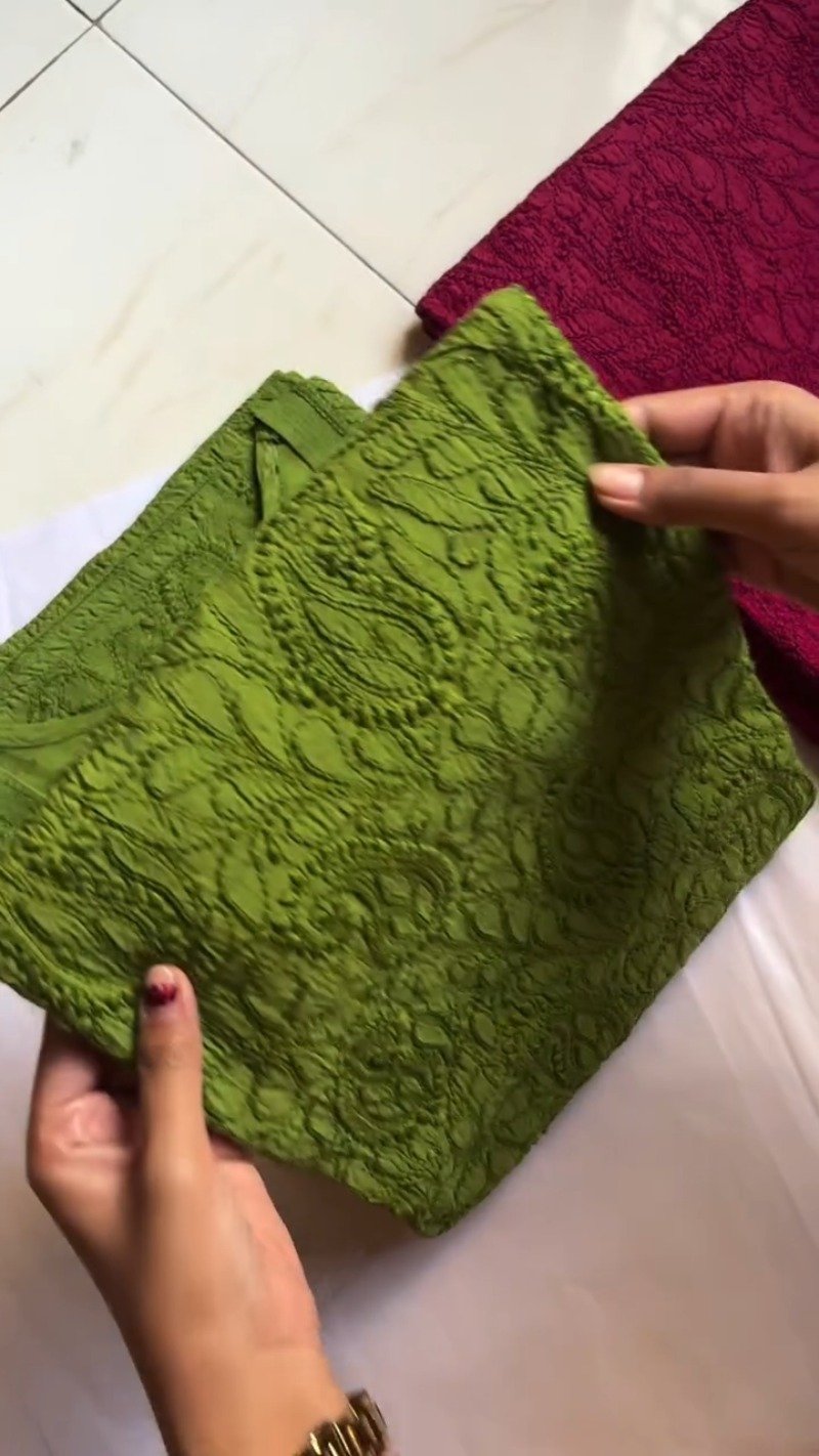 Exquisite Lucknowi Chikankari Embroidered Kurta – Available in Teal, Olive Green, Crimson Red & Dusty Rose