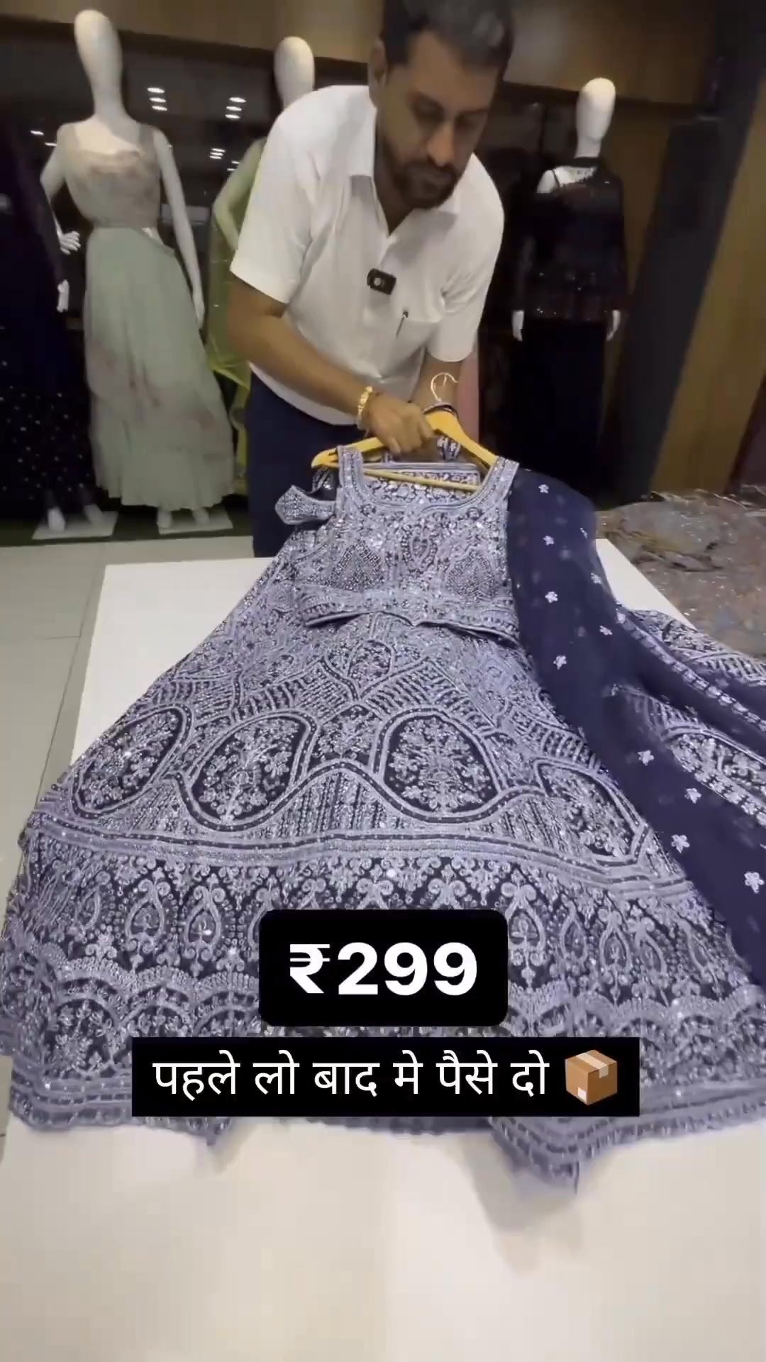Women's Lavender Net Sequins and Zarkan embroidery Semi-Stitched Lehenga choli & Dupatta