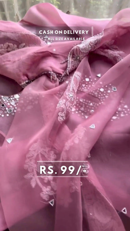 CHIKANKARI X MIRROR WORK KURTA SET