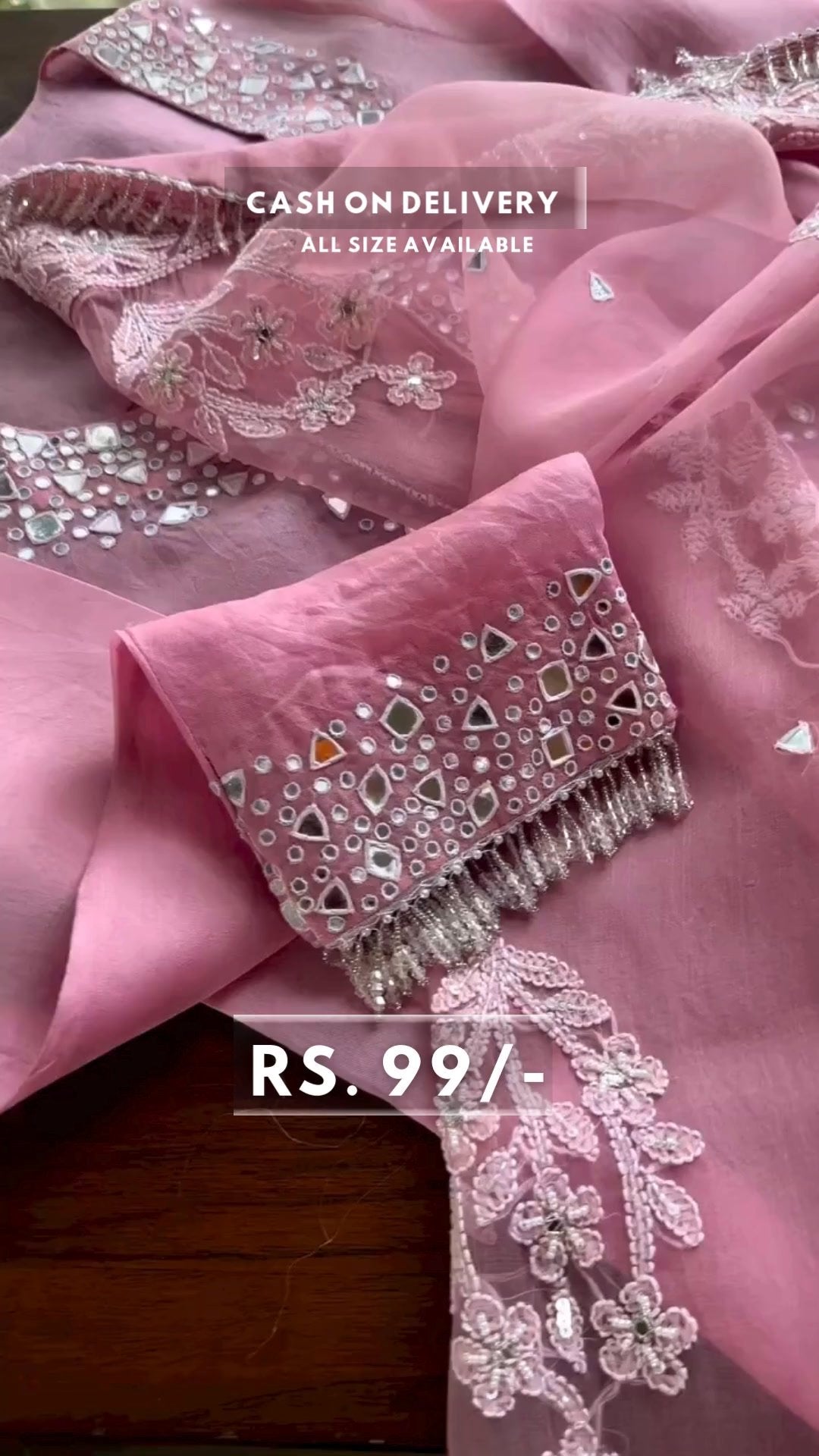 CHIKANKARI X MIRROR WORK KURTA SET