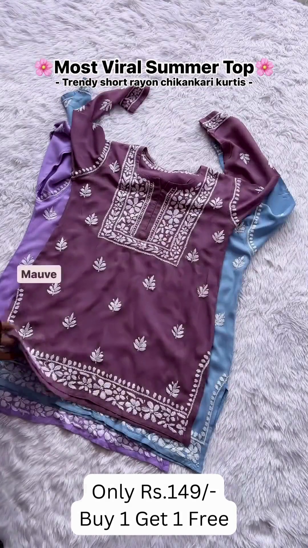 Viral Summer Essential: Trendy Short Rayon Chikankari Kurtis