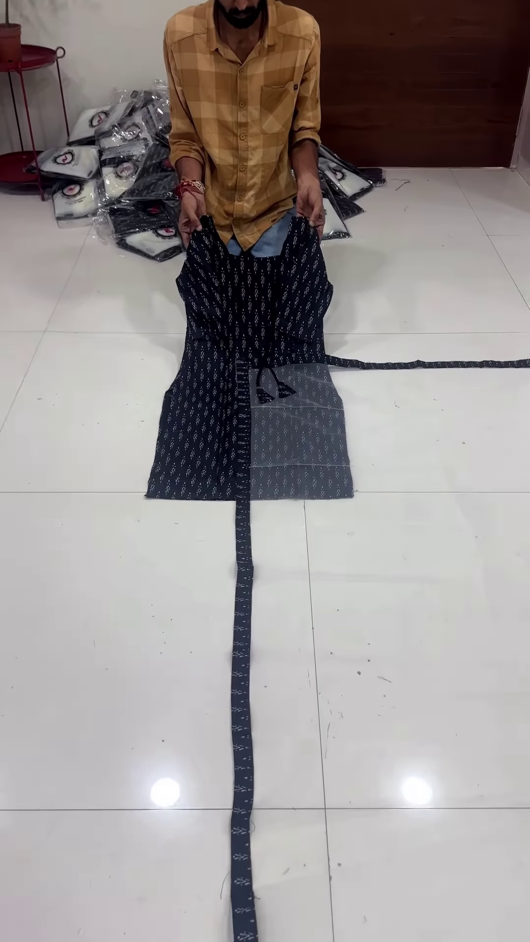 V-Neck Ethnic Motifs A-Line Midi Dress