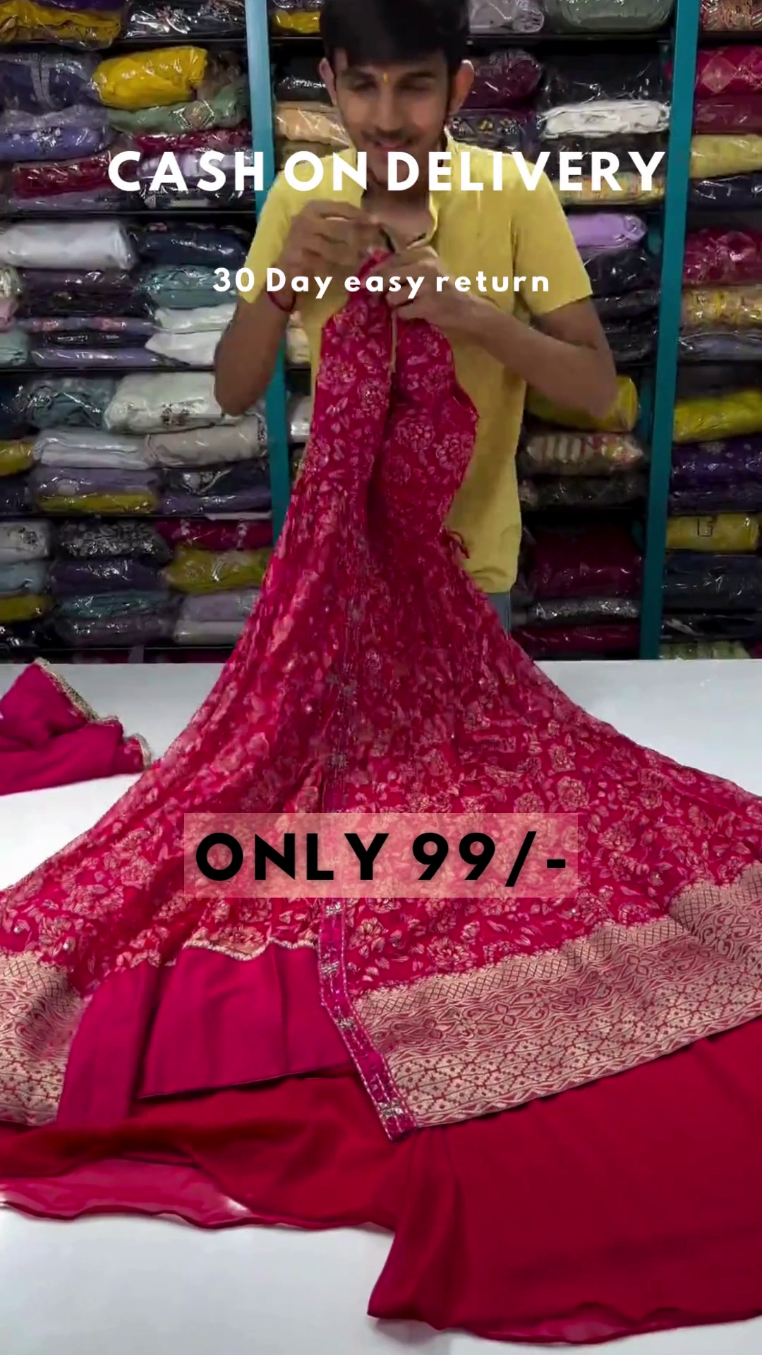 Fuchsia Royalty: Embroidered Floral Anarkali & Lehenga Set