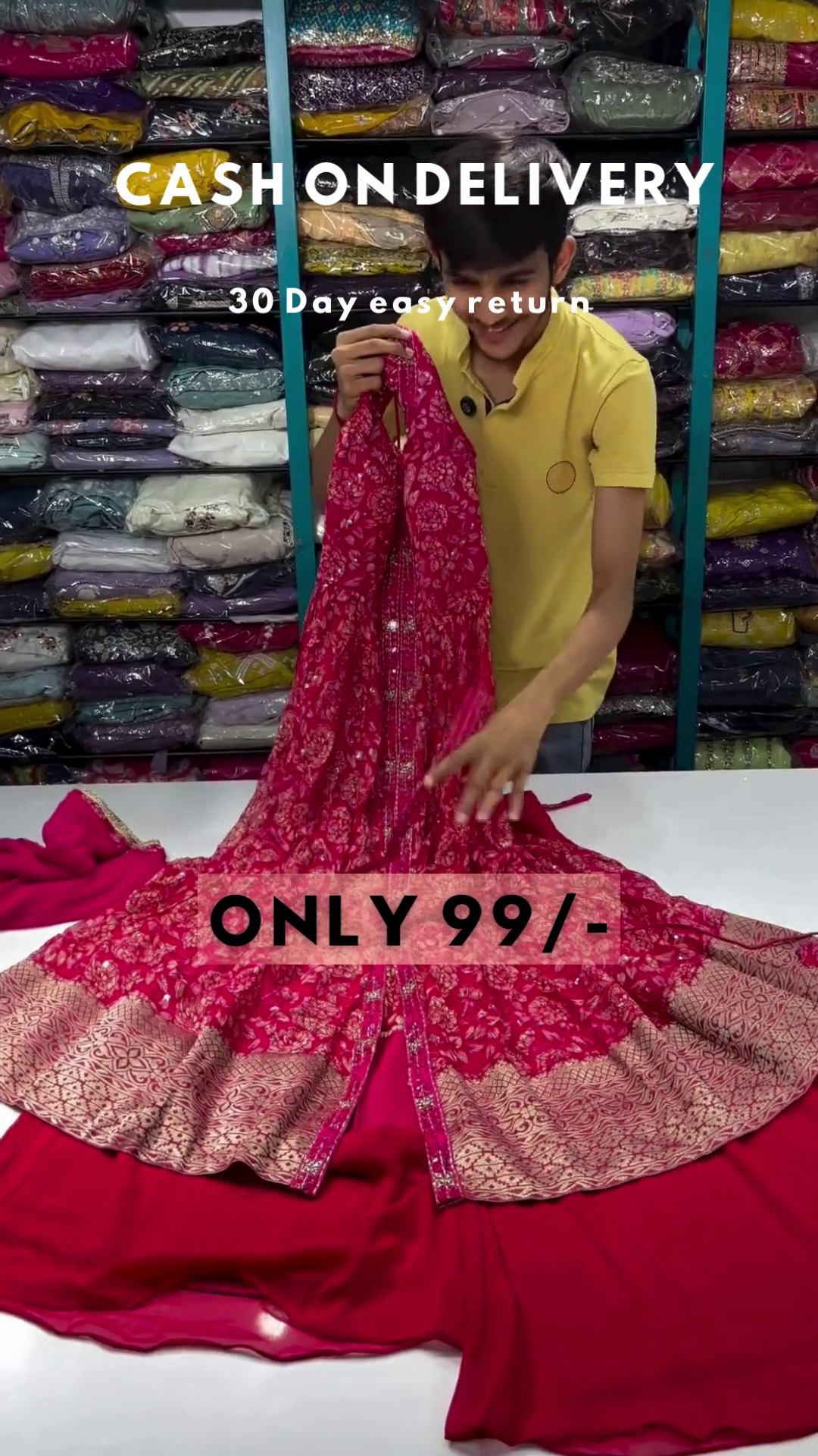 Fuchsia Royalty: Embroidered Floral Anarkali & Lehenga Set