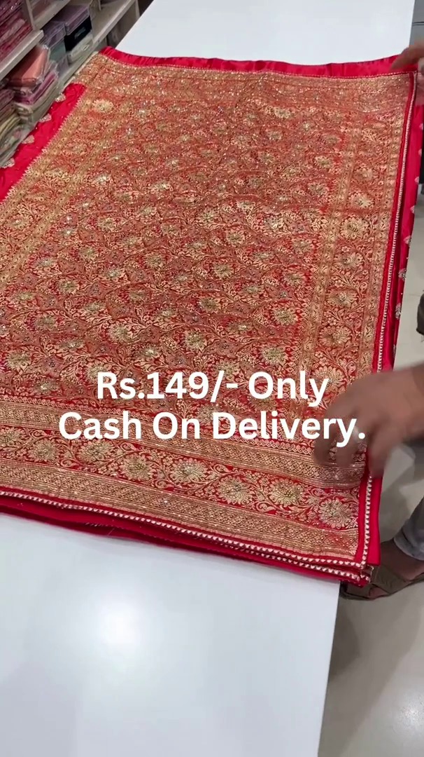 Crimson Heritage: Woven Banarasi Silk Festive Saree