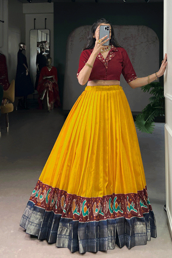 Brother Haldi Wear Half Sleeves Lehenga Set For Girl From Anaya Designer Studio