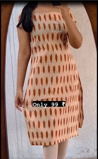 Light Cotton Brown Kurti
