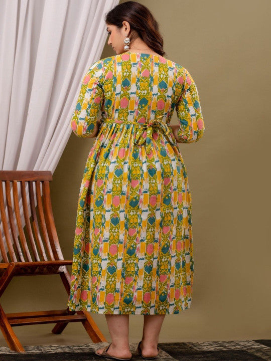 Women Printed Cotton Feeding Maternity Kurti