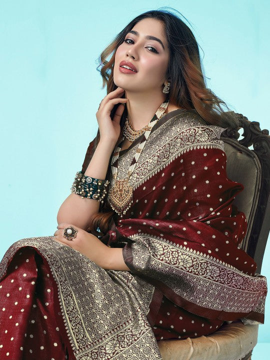 Ethnic Motifs Zari Art Silk Banarasi Saree