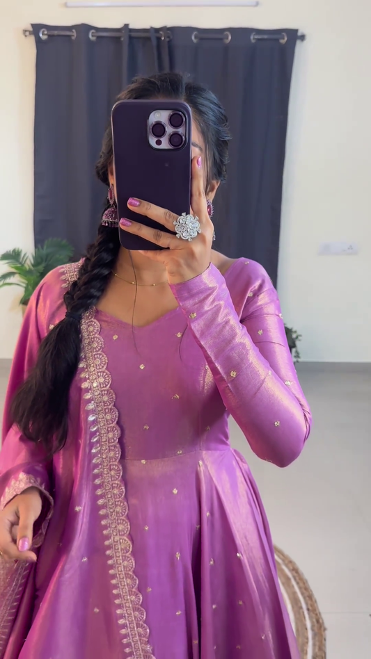 Beautiful Embroidery Sequence Gown Set